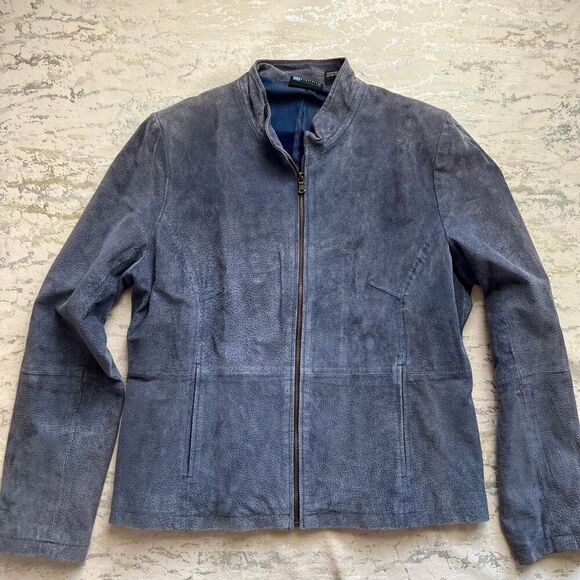 Relativity Suede Blue Jacket y2K - Picture 4 of 15